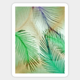 PASTEL FEATHERS TROPICAL PALM DESIGN BEACH POSTER ART PRINT Sticker